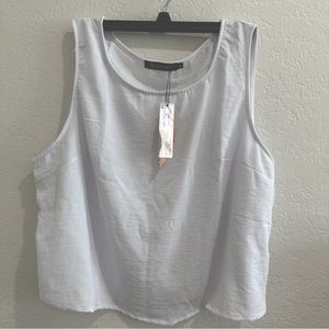 Roylamp XL Women's Sleeveless Top Tank Blouse White